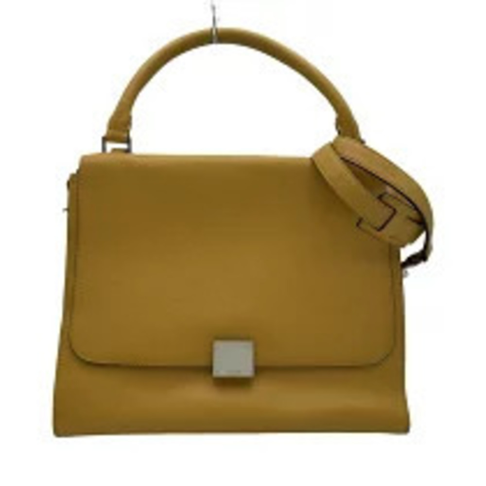 Celine Trapeze Leather Shoulder Bag Yellow